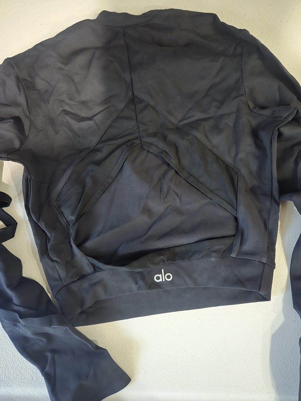 ALO Yoga Black Mesh-Back Active Top
